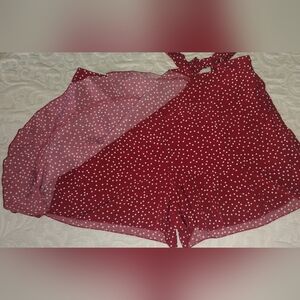 "Shein" {Curve} Wrap Side Tie Polka Dot Skort